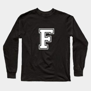 Initial Varsity Style Letter F Design Long Sleeve T-Shirt